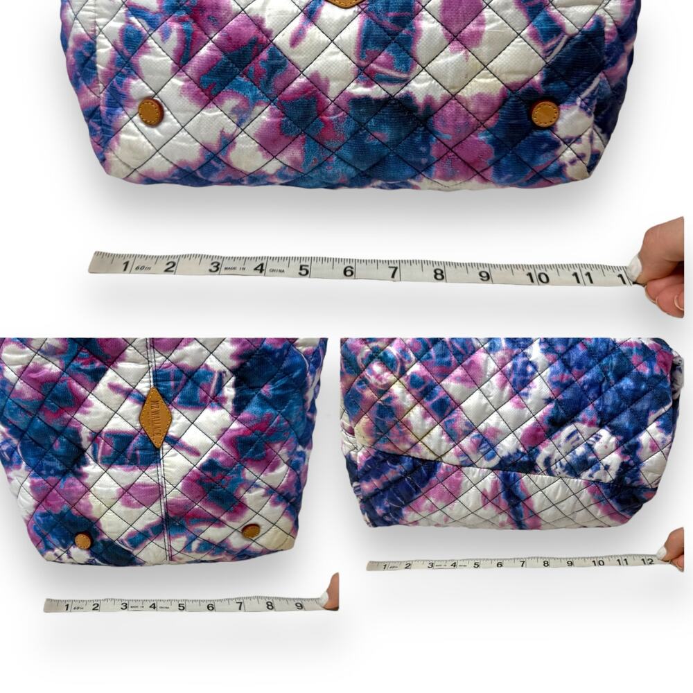 MZ Wallace Medium Metro Quilted Festival Print Blue Purple White Tote Bag - Picture 12 of 14